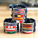 Stainless Steel Flag Silicone Bracelet Patriotic Movement Sports Bracelet