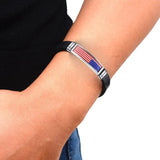 Stainless Steel Flag Silicone Bracelet Patriotic Movement Sports Bracelet