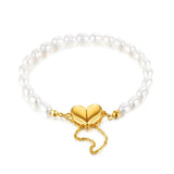 Pearl Heart Bracelets Silver Love Magnetic Attraction Couple Bangles