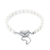 Pearl Heart Bracelets Silver Love Magnetic Attraction Couple Bangles