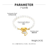 Pearl Heart Bracelets Silver Love Magnetic Attraction Couple Bangles