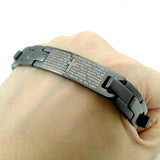 Stainless Steel Cross Bible Scripture Spanish ID Bracelet