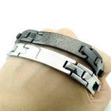 Stainless Steel Cross Bible Scripture Spanish ID Bracelet