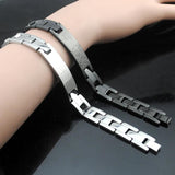 Stainless Steel Cross Bible Scripture Spanish ID Bracelet