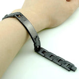 Stainless Steel Cross Bible Scripture Spanish ID Bracelet