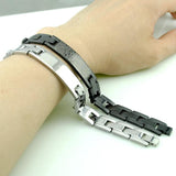 Stainless Steel Cross Bible Scripture Spanish ID Bracelet