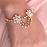 Zircon Flower Pendant Bracelet Crystal Tennis Chain Bridal Jewelry Gift