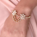 Zircon Flower Pendant Bracelet Crystal Tennis Chain Bridal Jewelry Gift