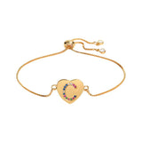 Heart Charm Bracelet Crystal Embellished Accessory