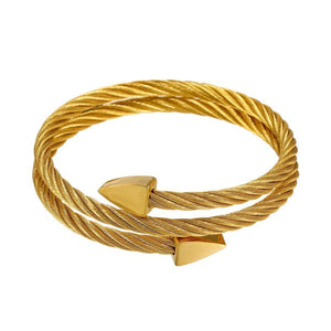 Titanium Steel Triangle Layer Couple Bracelet