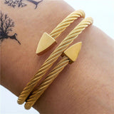Titanium Steel Triangle Layer Couple Bracelet