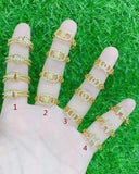 2pcs CZ Crystal Chunky Rings Dripping Oil Enamel Opening Ring Jewelry