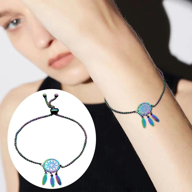 Colorful Titanium Steel Bracelet Female Leaf Bracelet