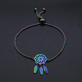Colorful Titanium Steel Bracelet Female Leaf Bracelet