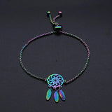 Colorful Titanium Steel Bracelet Female Leaf Bracelet