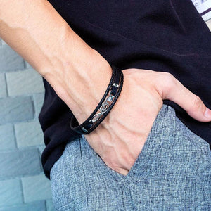 Men's Note Leather Bracelet Multi-layer Braided Men's Bracelet