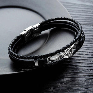 Men's Note Leather Bracelet Multi-layer Braided Men's Bracelet