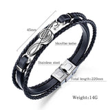 Men's Note Leather Bracelet Multi-layer Braided Men's Bracelet