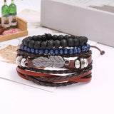 Tropical Style Hand Braided Bracelet Feather Men's Earrings Smart Watch