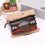 Tropical Style Hand Braided Bracelet Feather Men's Earrings Smart Watch