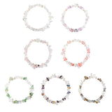 Natural Crystal Pearl Beaded Bracelet, Adjustable Bangle Charms