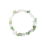 Natural Crystal Pearl Beaded Bracelet, Adjustable Bangle Charms