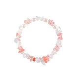Natural Crystal Pearl Beaded Bracelet, Adjustable Bangle Charms