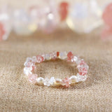 Natural Crystal Pearl Beaded Bracelet, Adjustable Bangle Charms