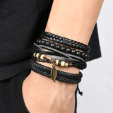 Tropical Style Hand Braided Leaf Bracelet Necklace Set