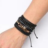 Tropical Style Hand Braided Leaf Bracelet Necklace Set