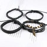 Tropical Style Hand Braided Leaf Bracelet Necklace Set