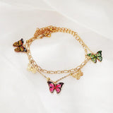 Colorful Beads Butterfly Anklets Boho Summer Bracelet Jewelry