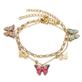 Colorful Beads Butterfly Anklets Boho Summer Bracelet Jewelry