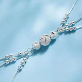 Layer Transfer Bead Bracelet Women's Silver Plated Bracelet