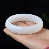 Chinese Natural Jade Hand-Carved Bangle Bracelet Charm Amulet