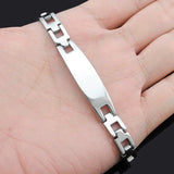 Polished ID Bracelet Unisex Men Women Gothic Charm Jewelry