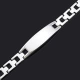 Polished ID Bracelet Unisex Men Women Gothic Charm Jewelry
