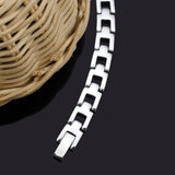 Polished ID Bracelet Unisex Men Women Gothic Charm Jewelry