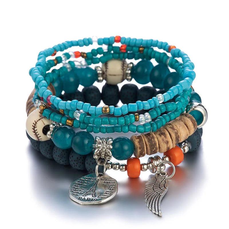 Multi-layer Bohemian Elastic Bead Bracelet for Women