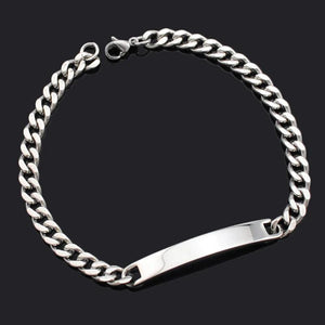 Stainless Steel ID Bracelet Punk Rock Jewelry