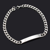 Stainless Steel ID Bracelet Punk Rock Jewelry