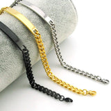 Stainless Steel ID Bracelet Punk Rock Jewelry