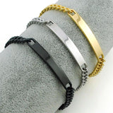 Stainless Steel ID Bracelet Punk Rock Jewelry