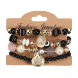 Ethnic Resin Beads Tassels Cuff Bracelet for Women