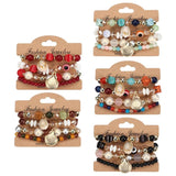 Ethnic Resin Beads Tassels Cuff Bracelet for Women