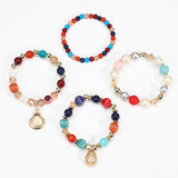 Ethnic Resin Beads Tassels Cuff Bracelet for Women