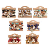Ethnic Resin Beads Tassels Cuff Bracelet for Women