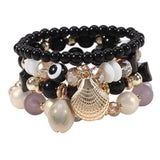 Ethnic Resin Beads Tassels Cuff Bracelet for Women