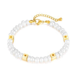 Freshwater Pearl Hand Jewelry Copper Square Bracelet for Women