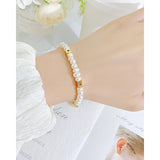 Freshwater Pearl Hand Jewelry Copper Square Bracelet for Women